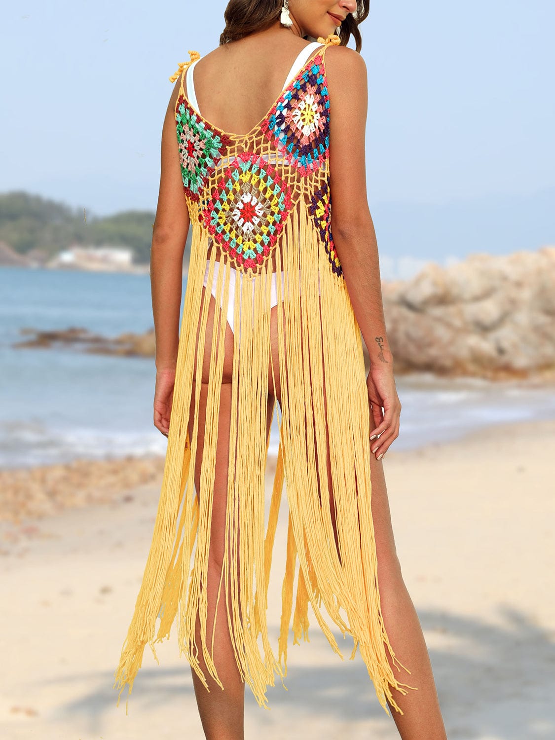 Trendsi Fringe Spaghetti Strap Cover-Up Fringe Spaghetti Strap Cover-Up