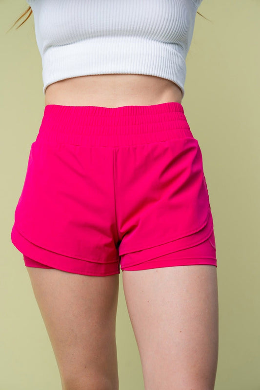 Trendsi Fuchsia / S White Birch Full Size High Waisted Knit Shorts White Birch Full Size High Waisted Knit Shorts