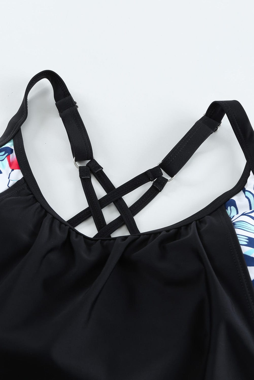 Trendsi Full Size Crisscross Scoop Neck Tankini Set Full Size Crisscross Scoop Neck Tankini Set