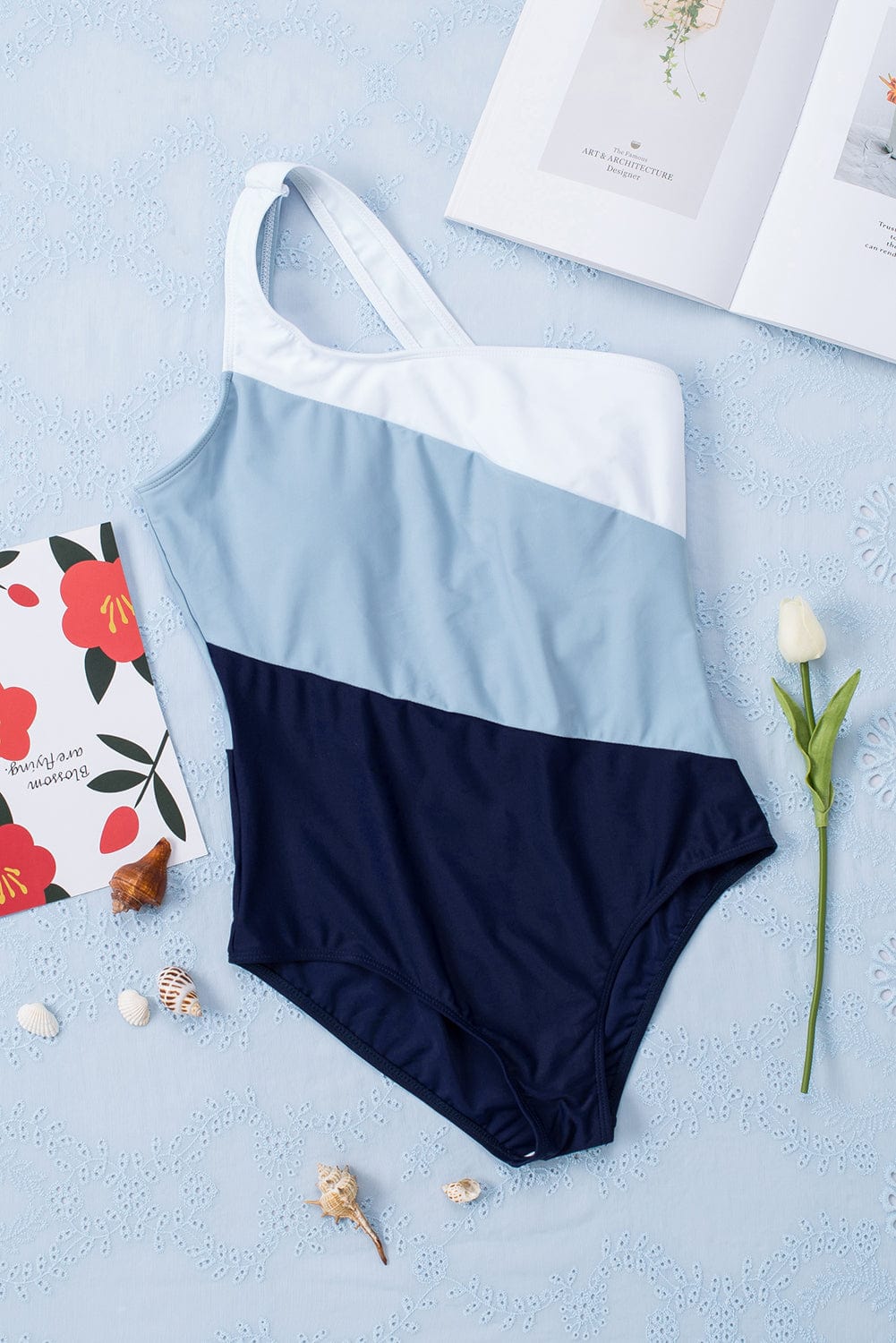 Trendsi Full Size Cutout Color Block Sleeveless One-Piece Swimwear Full Size Cutout Color Block Sleeveless One-Piece Swimwear