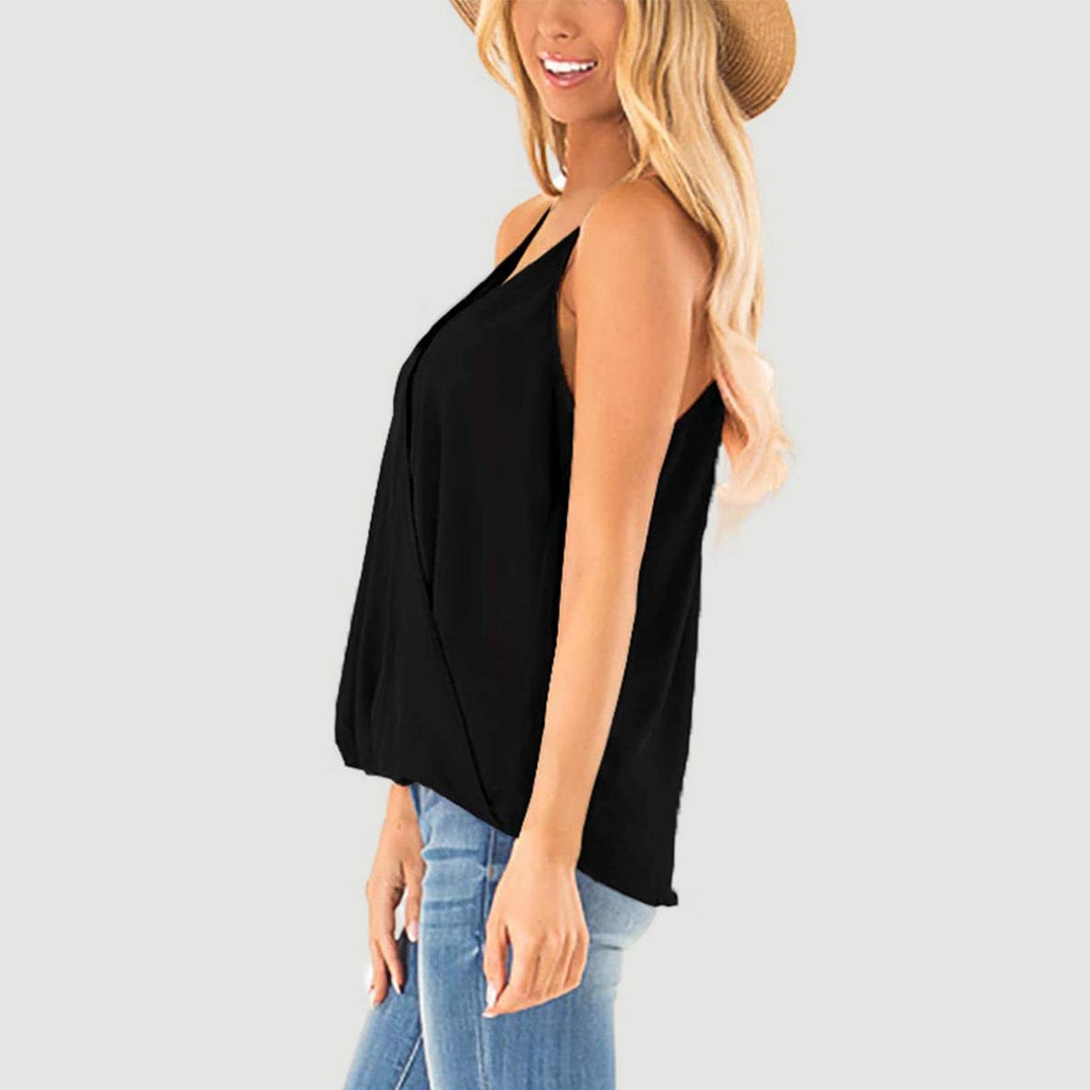 Trendsi Full Size Surplice Spaghetti Strap Top Full Size Surplice Spaghetti Strap Top
