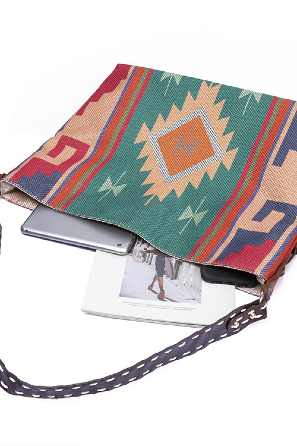 Trendsi Geometric Canvas Tote Bag Geometric Canvas Tote Bag