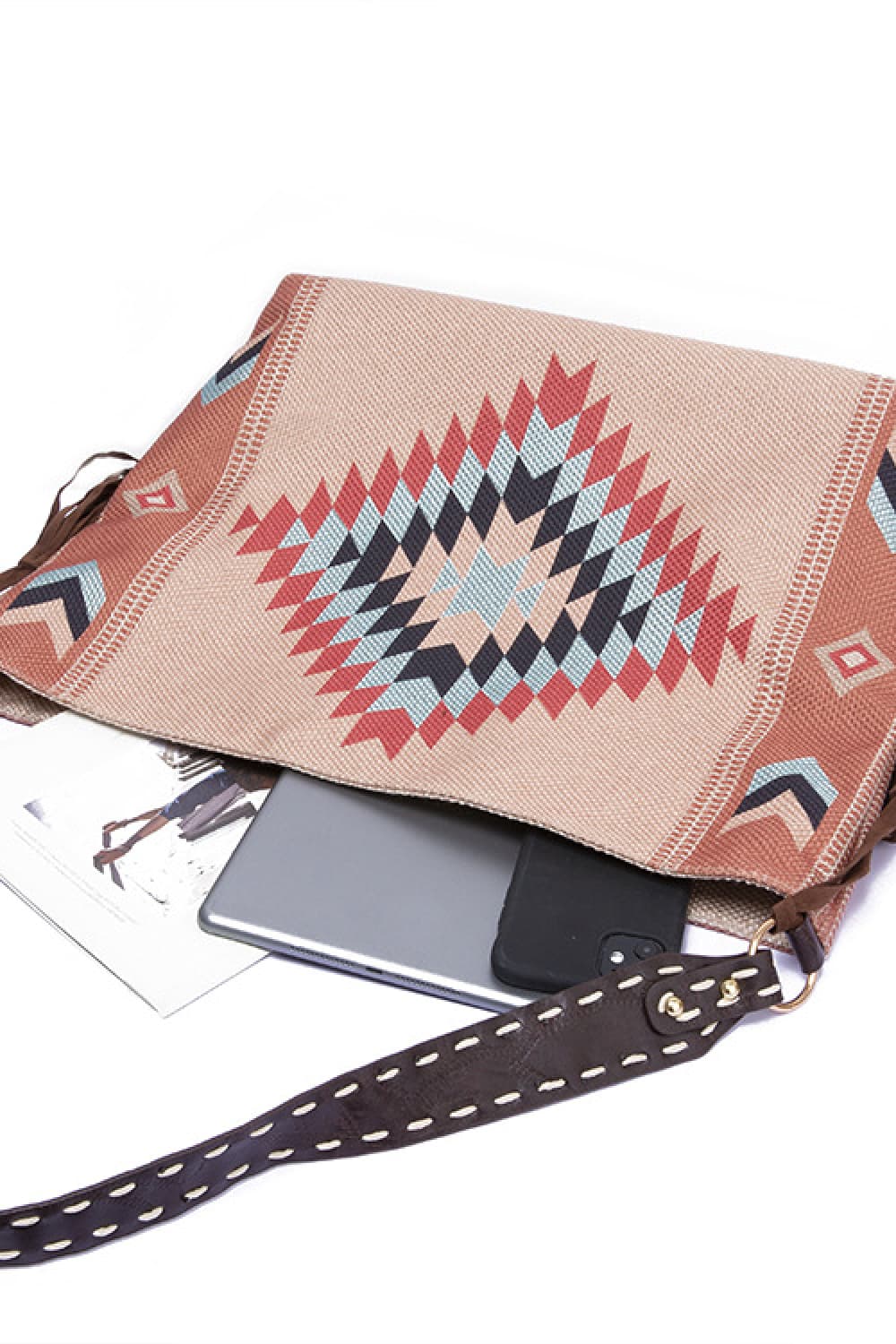 Trendsi Geometric Canvas Tote Bag Geometric Canvas Tote Bag