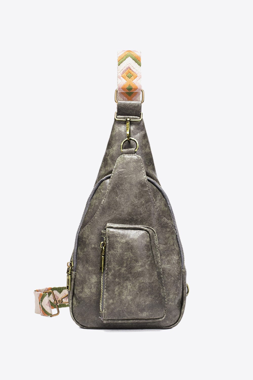 Trendsi Gray / One Size All The Feels PU Leather Sling Bag All The Feels PU Leather Sling Bag