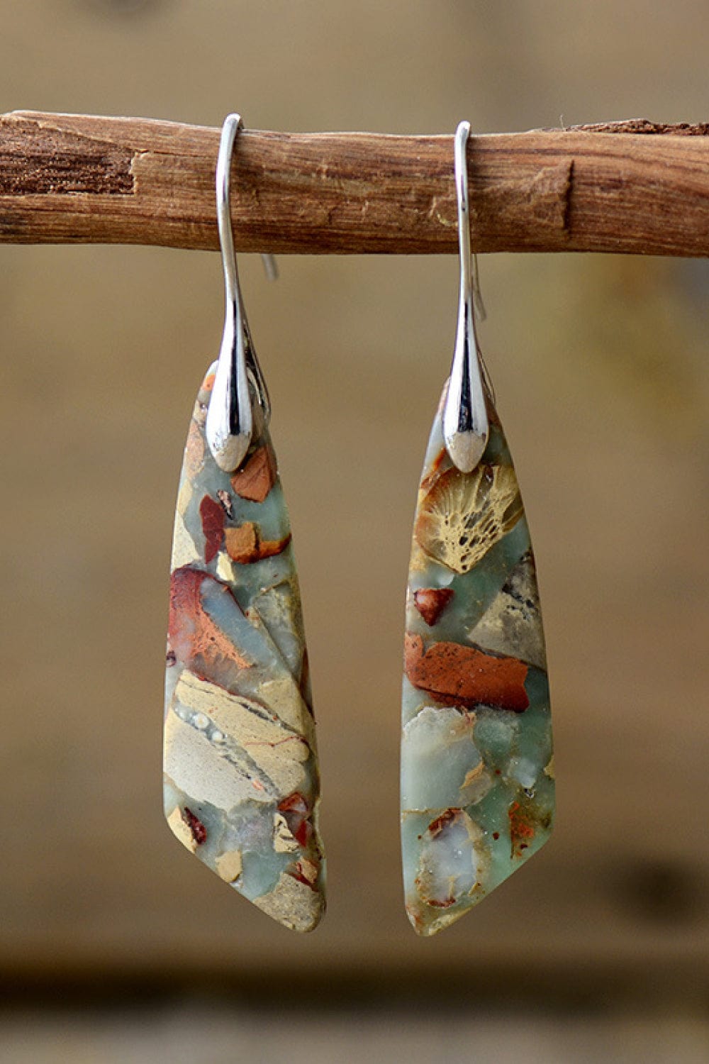 Trendsi Handmade Natural Stone Dangle Earrings Handmade Natural Stone Dangle Earrings