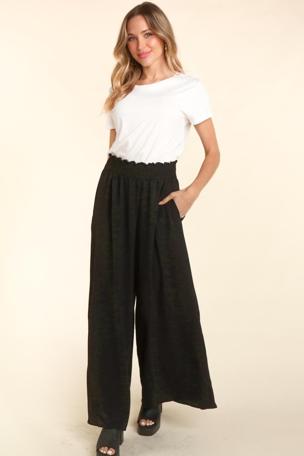 Trendsi Haptics Elastic Waist Wide Leg Pants with Pockets Haptics Elastic Waist Wide Leg Pants with Pockets