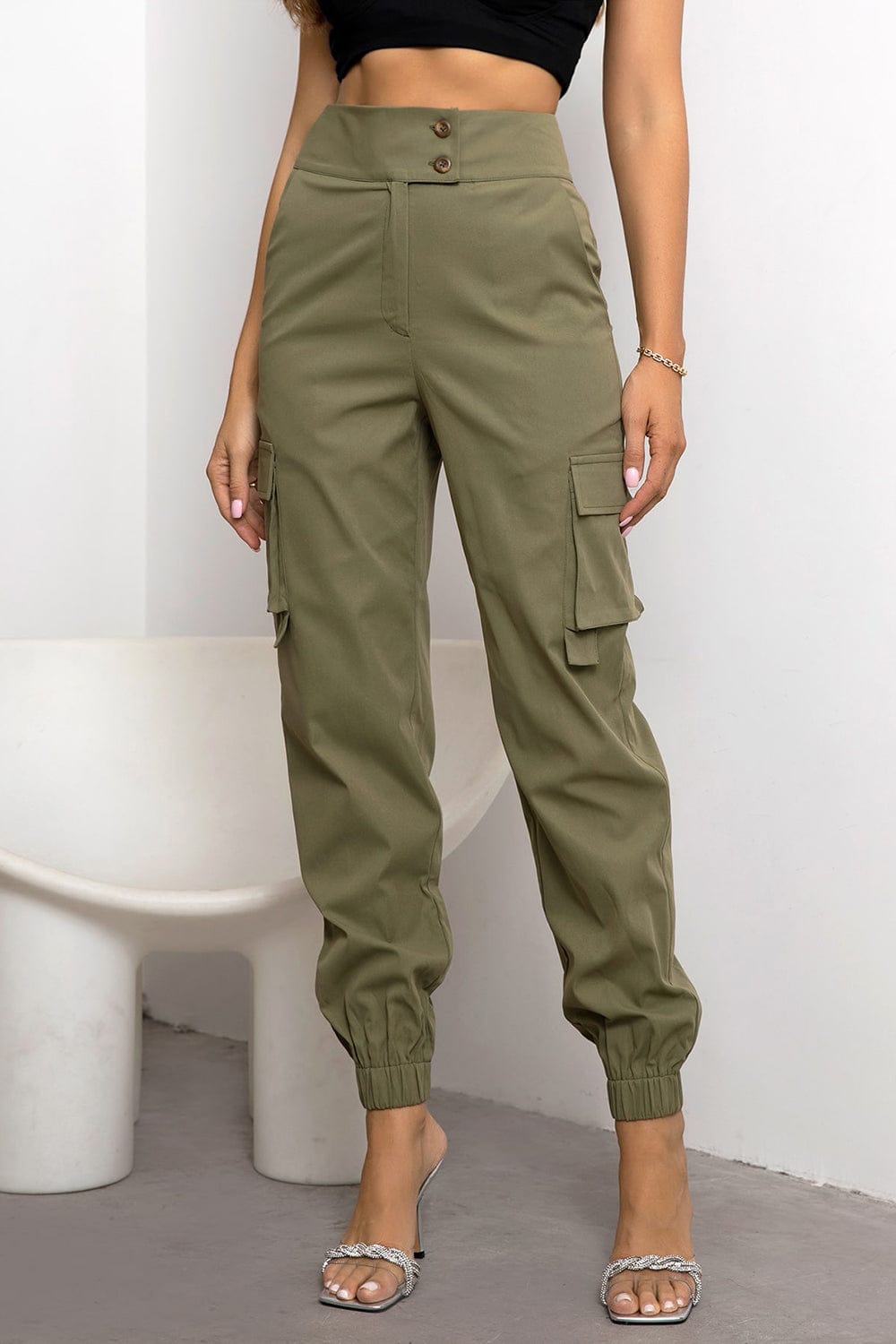 Trendsi High Waist Cargo Pants High Waist Cargo Pants
