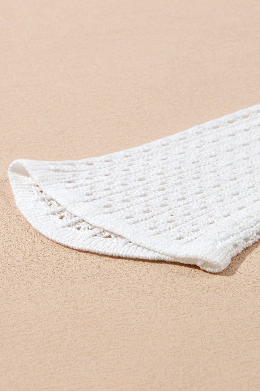 Trendsi Hollow Out Bell Sleeve Drawstring Knit Cover Up Dress Hollow Out Bell Sleeve Drawstring Knit Cover Up Dress