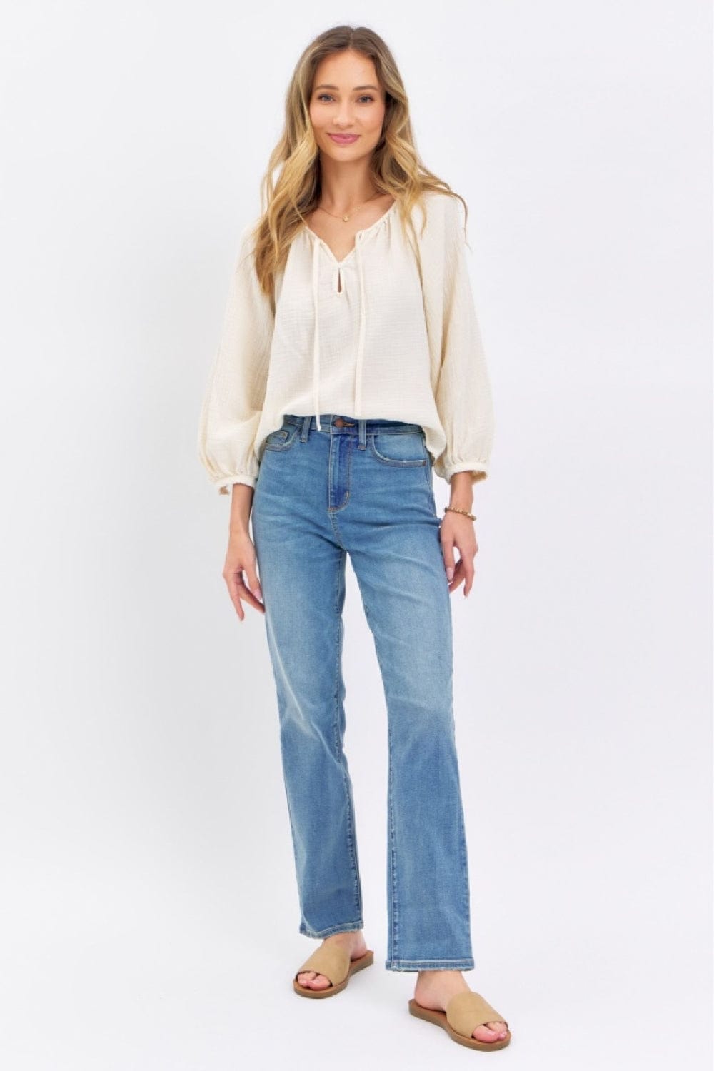 Trendsi Judy Blue Full Size High Waist Straight Jeans Judy Blue Full Size High Waist Straight Jeans