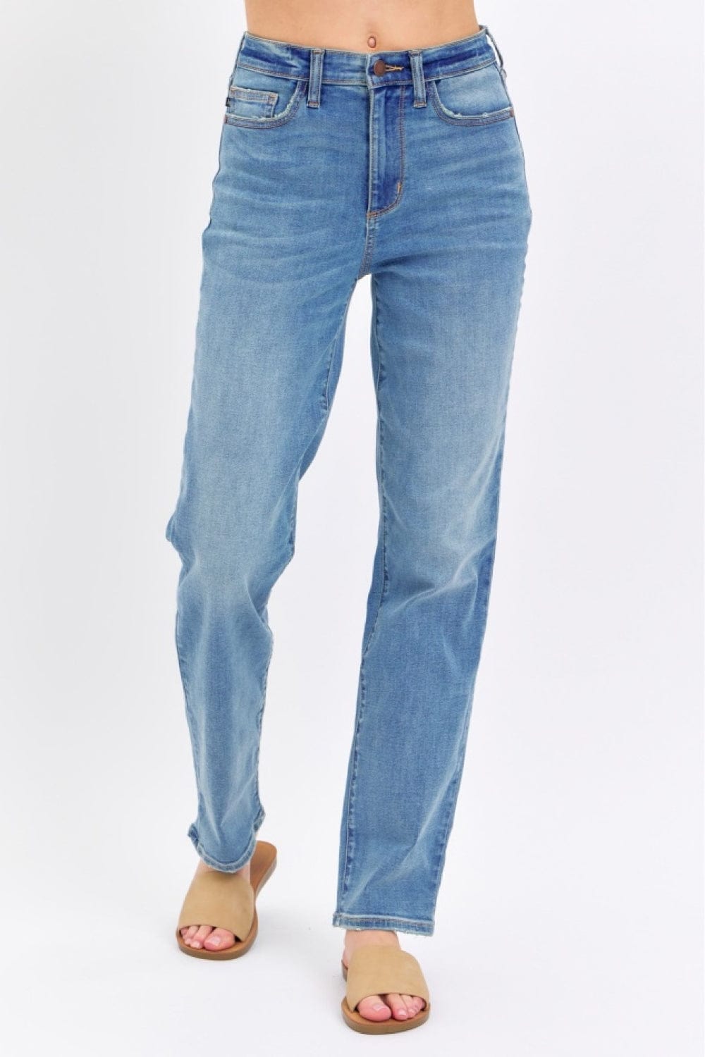 Trendsi Judy Blue Full Size High Waist Straight Jeans Judy Blue Full Size High Waist Straight Jeans