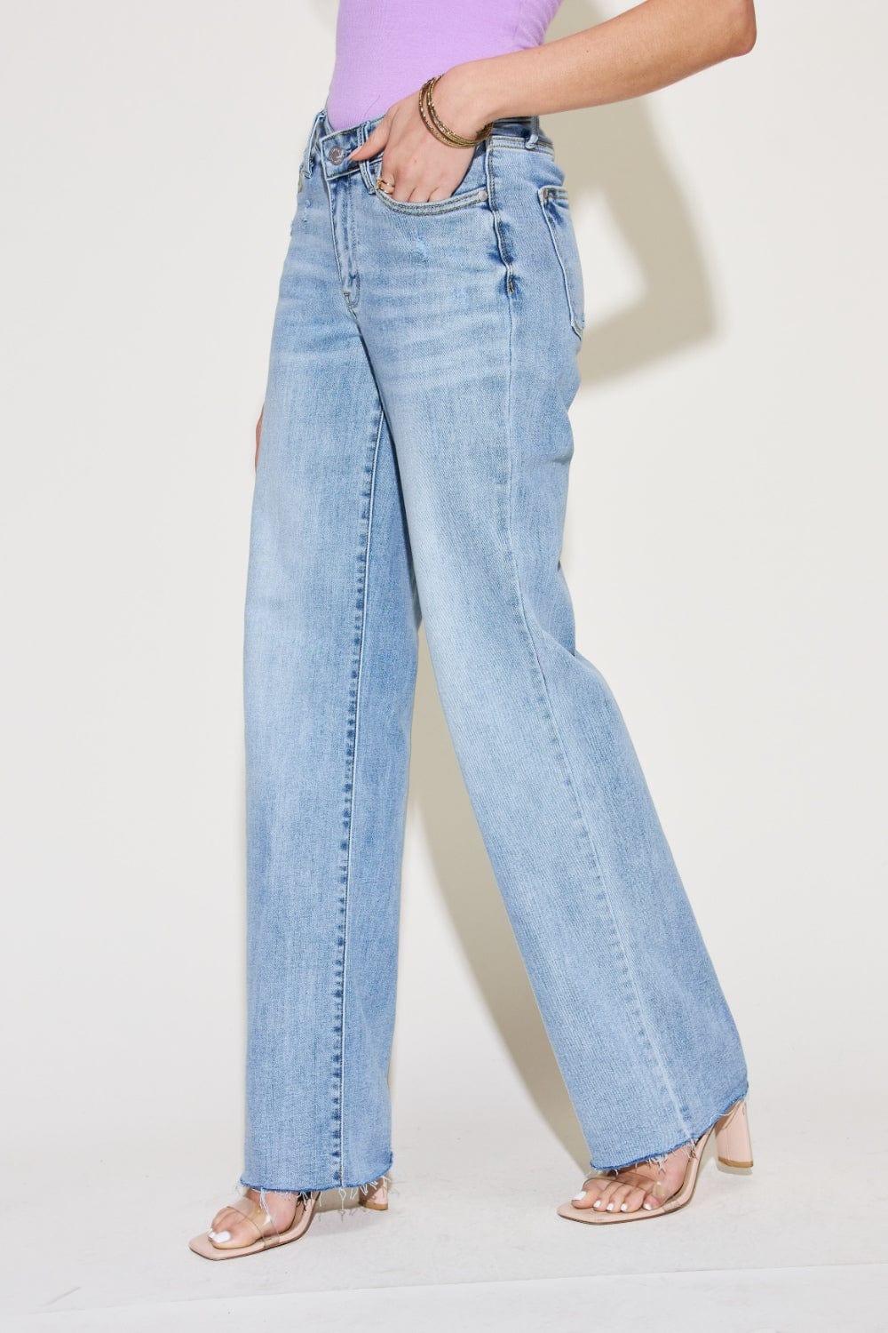 Trendsi Judy Blue Full Size V Front Waistband Straight Jeans Judy Blue Full Size V Front Waistband Straight Jeans
