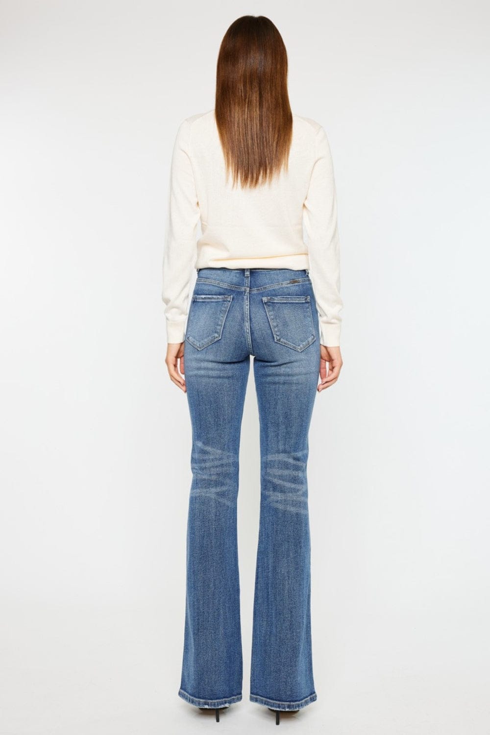 Trendsi Kancan Cat's Whiskers High Waist Flare Jeans Kancan Cat's Whiskers High Waist Flare Jeans