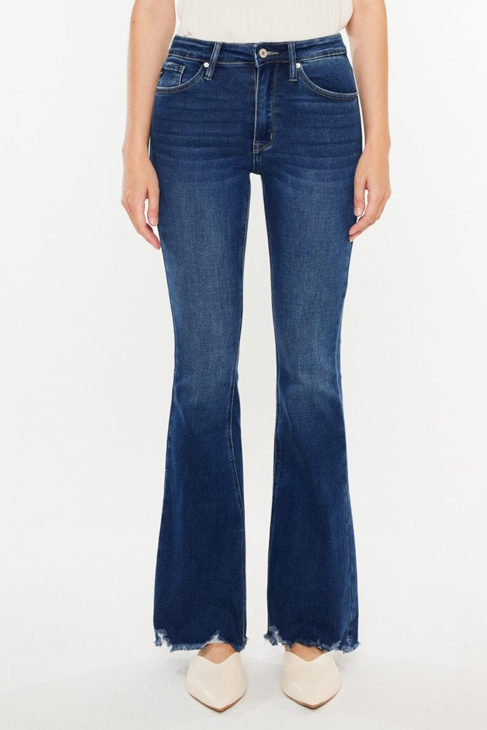 Trendsi Kancan Cat's Whiskers Raw Hem Flare Jeans Kancan Cat's Whiskers Raw Hem Flare Jeans