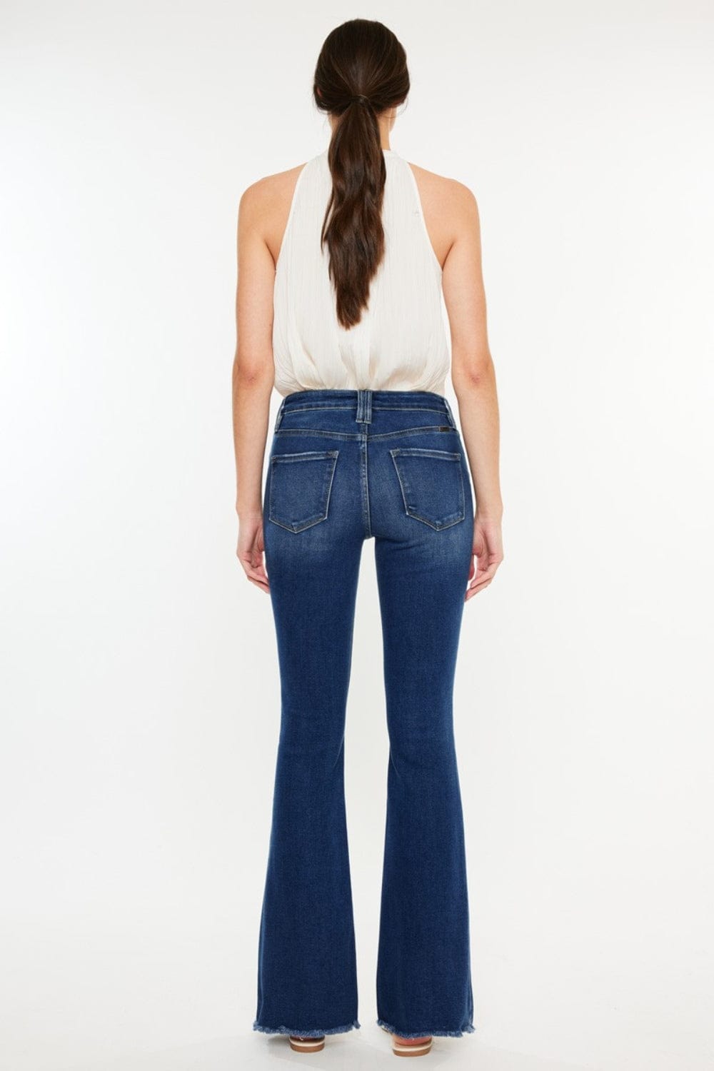 Trendsi Kancan Cat's Whiskers Raw Hem Flare Jeans Kancan Cat's Whiskers Raw Hem Flare Jeans