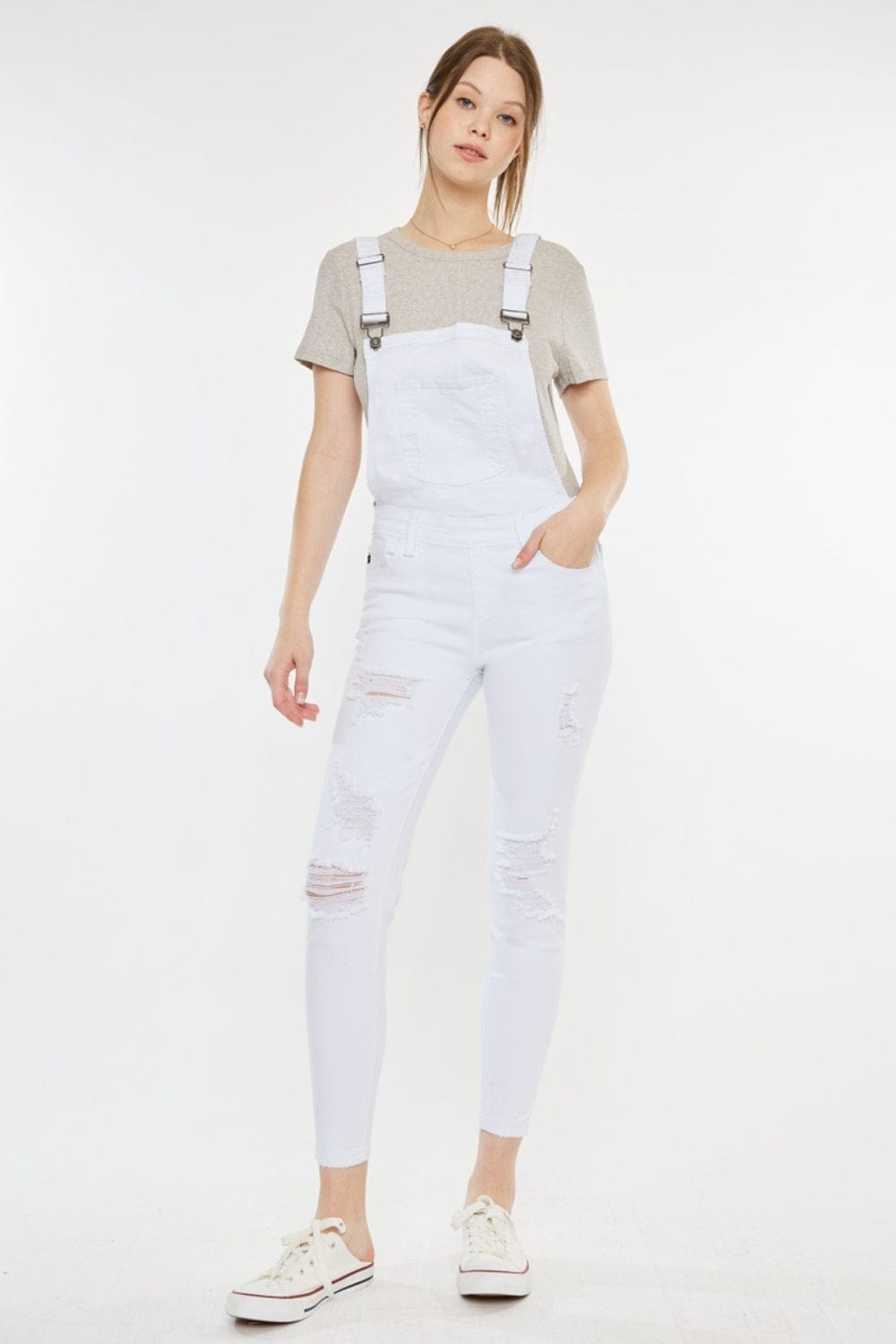 Trendsi Kancan Distressed Skinny Denim Overalls Kancan Distressed Skinny Denim Overalls