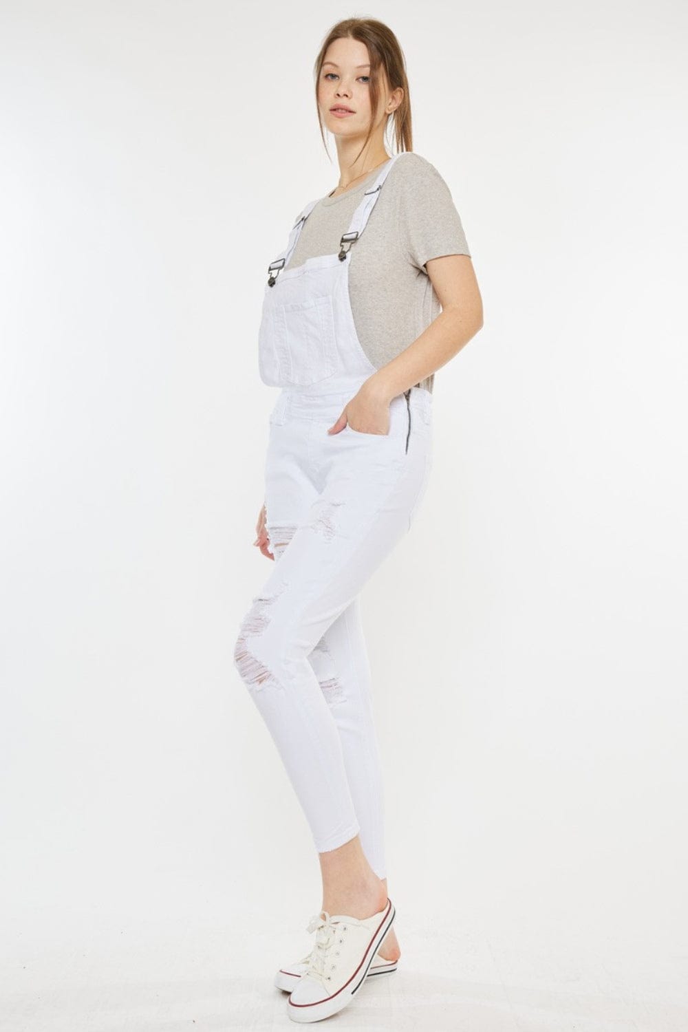 Trendsi Kancan Distressed Skinny Denim Overalls Kancan Distressed Skinny Denim Overalls