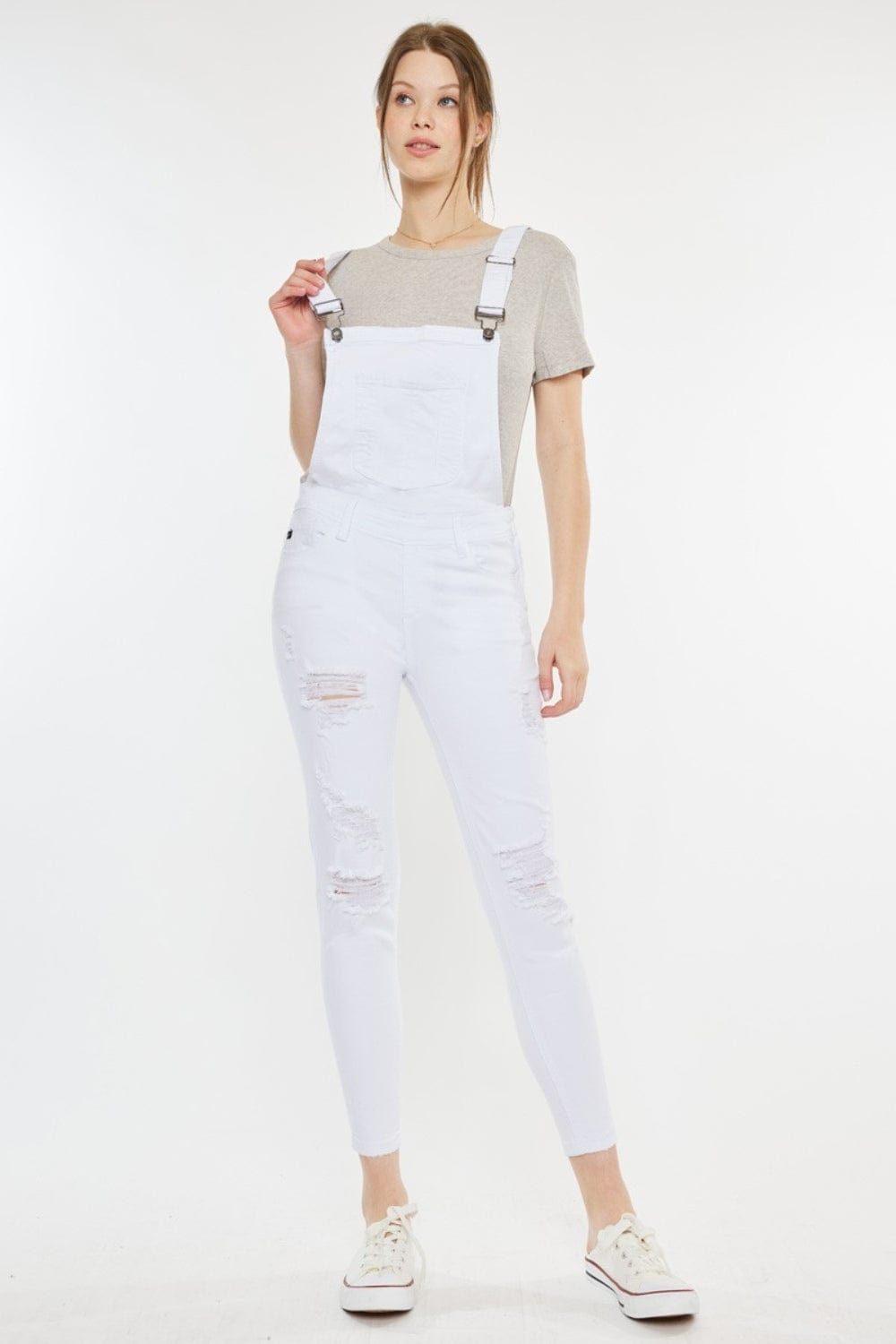 Trendsi Kancan Distressed Skinny Denim Overalls Kancan Distressed Skinny Denim Overalls