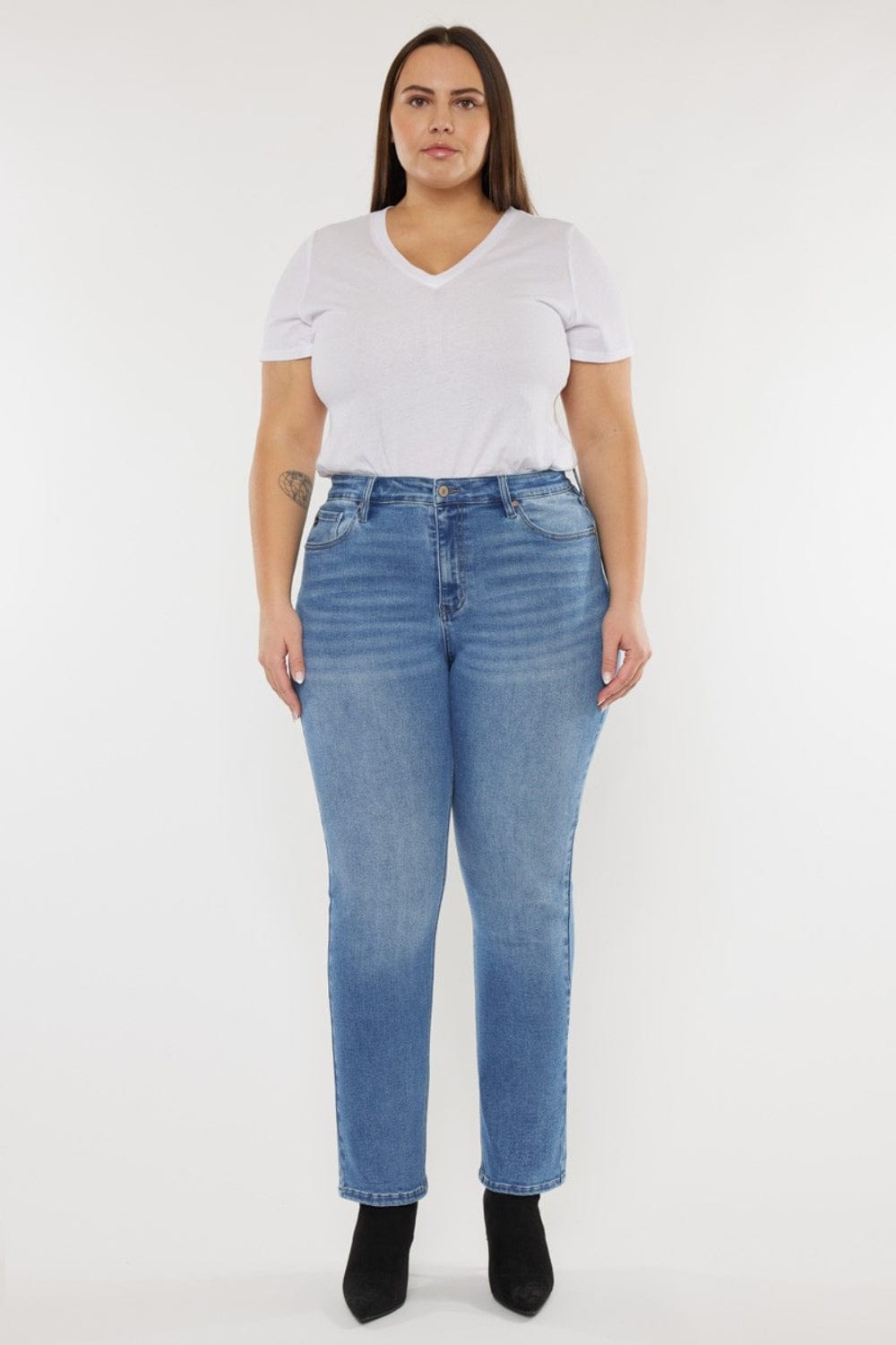 Trendsi Kancan Full Size Cat's Whiskers High Waist Jeans Kancan Full Size Cat's Whiskers High Waist Jeans