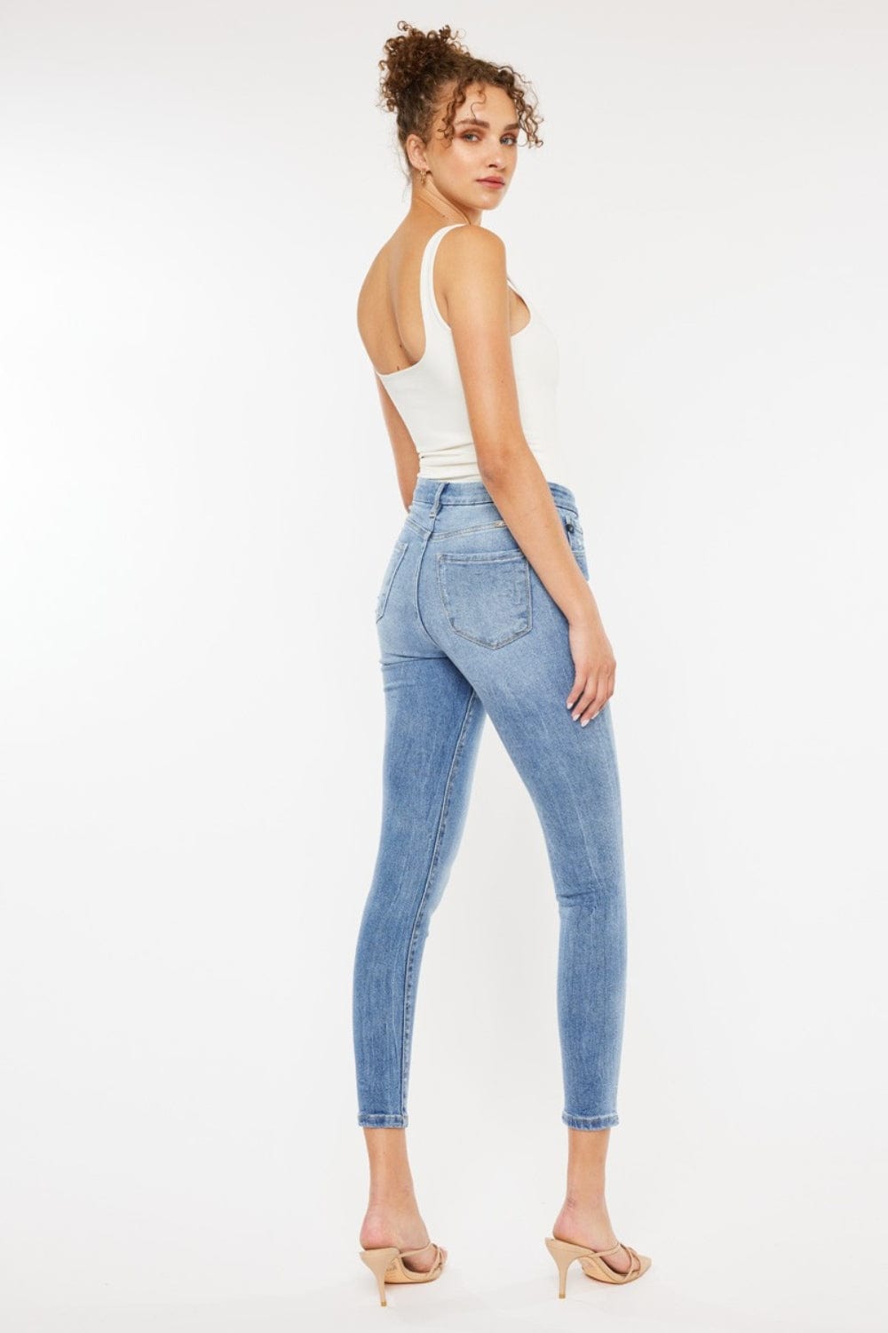 Trendsi Kancan High Waist Cat's Whiskers Skinny Jeans Kancan High Waist Cat's Whiskers Skinny Jeans