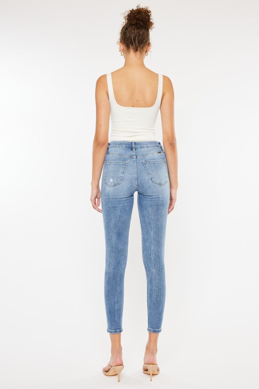Trendsi Kancan High Waist Cat's Whiskers Skinny Jeans Kancan High Waist Cat's Whiskers Skinny Jeans