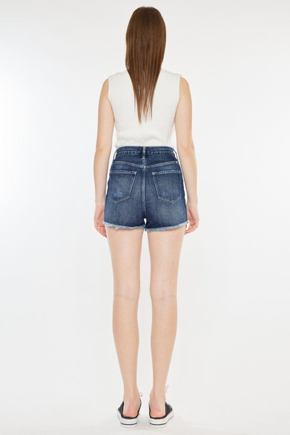 Trendsi Kancan Raw Hem Button Fly Denim Shorts Kancan Raw Hem Button Fly Denim Shorts