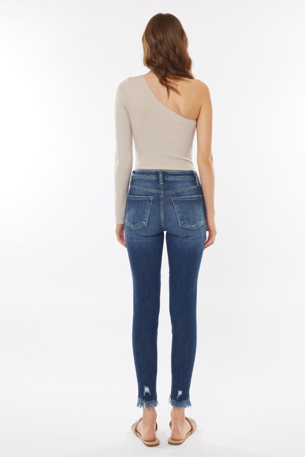 Trendsi Kancan Raw Hem High Waist Cropped Jeans Kancan Raw Hem High Waist Cropped Jeans