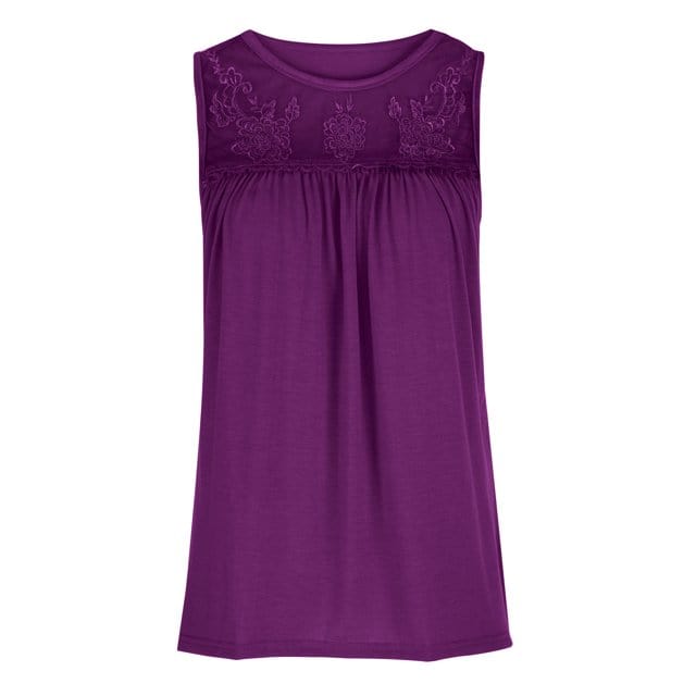 Trendsi Lace Detail Round Neck Tank Lace Detail Round Neck Tank