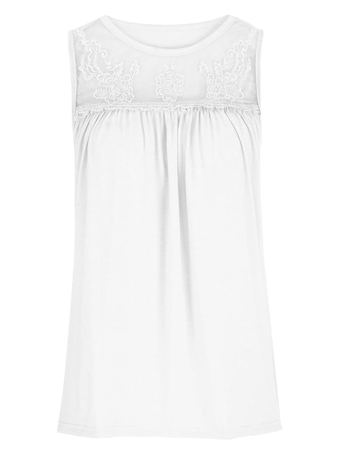 Trendsi Lace Detail Round Neck Tank Lace Detail Round Neck Tank