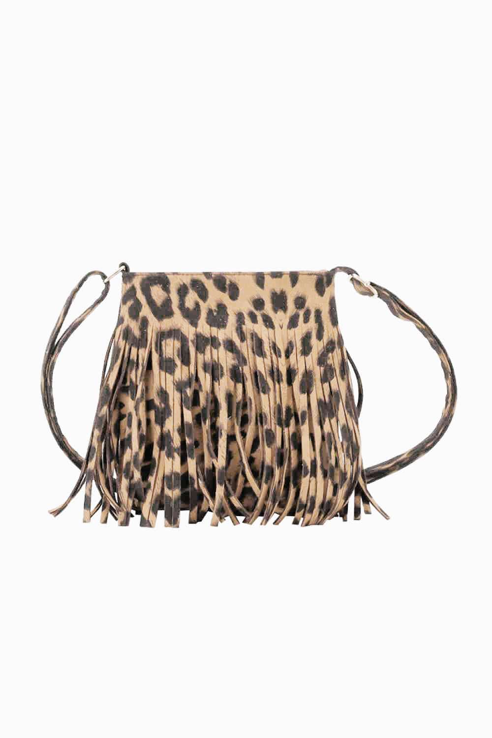 Trendsi Leopard / One Size Adored PU Leather Crossbody Bag with Fringe Adored PU Leather Crossbody Bag with Fringe