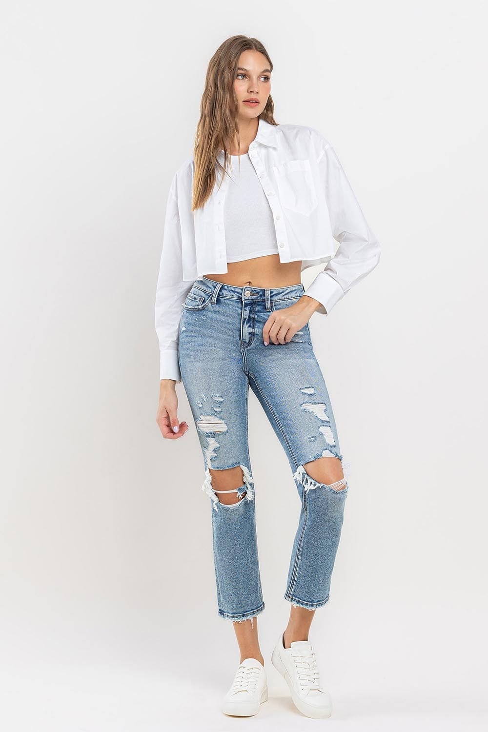 Trendsi Lovervet Full Size High Rise Slim Straight Jeans Lovervet Full Size High Rise Slim Straight Jeans