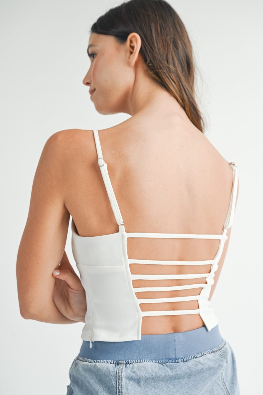 Trendsi MABLE Strappy Back Cropped Cami MABLE Strappy Back Cropped Cami