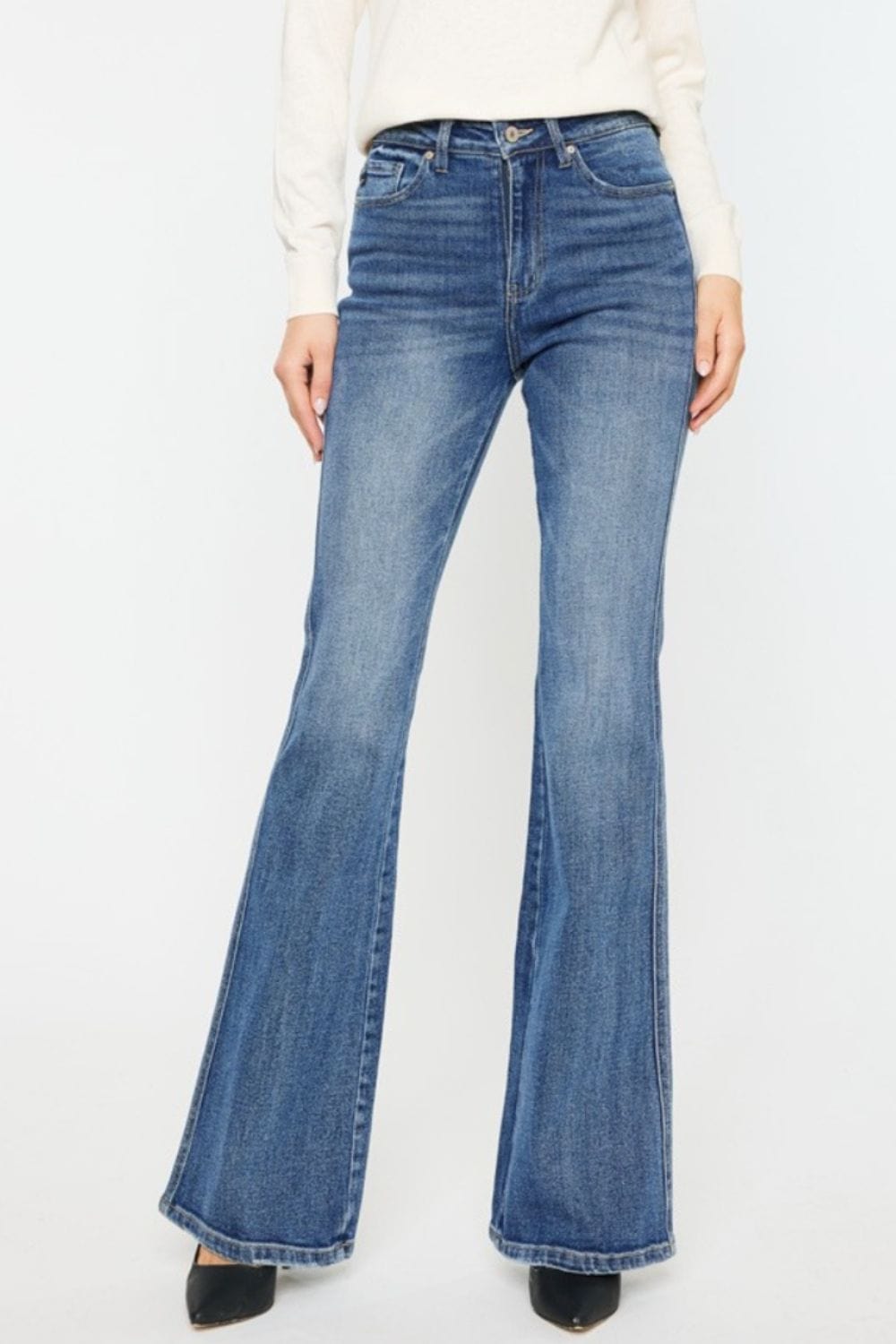 Trendsi MED / 1(24) Kancan Cat's Whiskers High Waist Flare Jeans Kancan Cat's Whiskers High Waist Flare Jeans