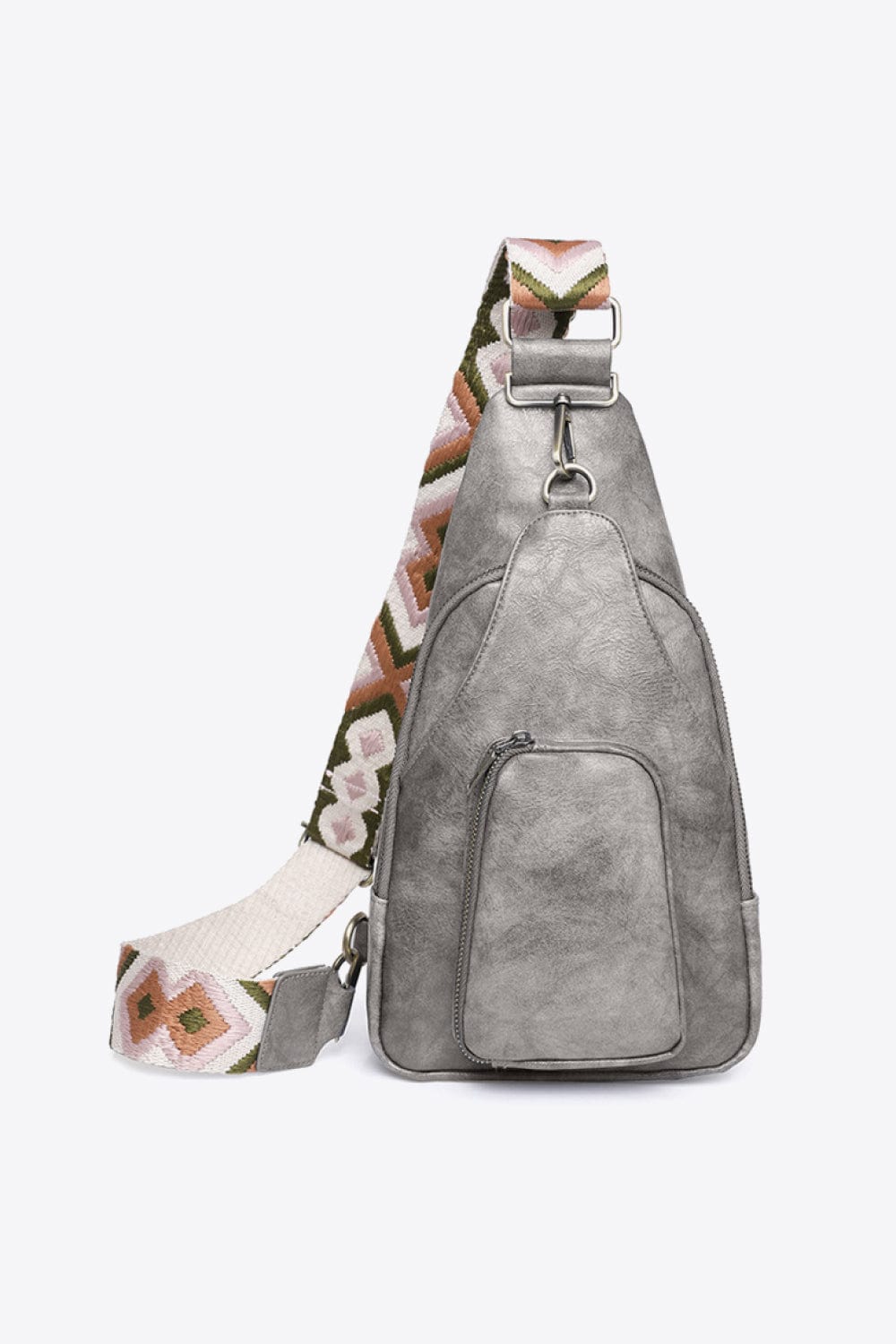 Trendsi Mid Gray / One Size Adored Take A Trip PU Leather Sling Bag Adored Take A Trip PU Leather Sling Bag