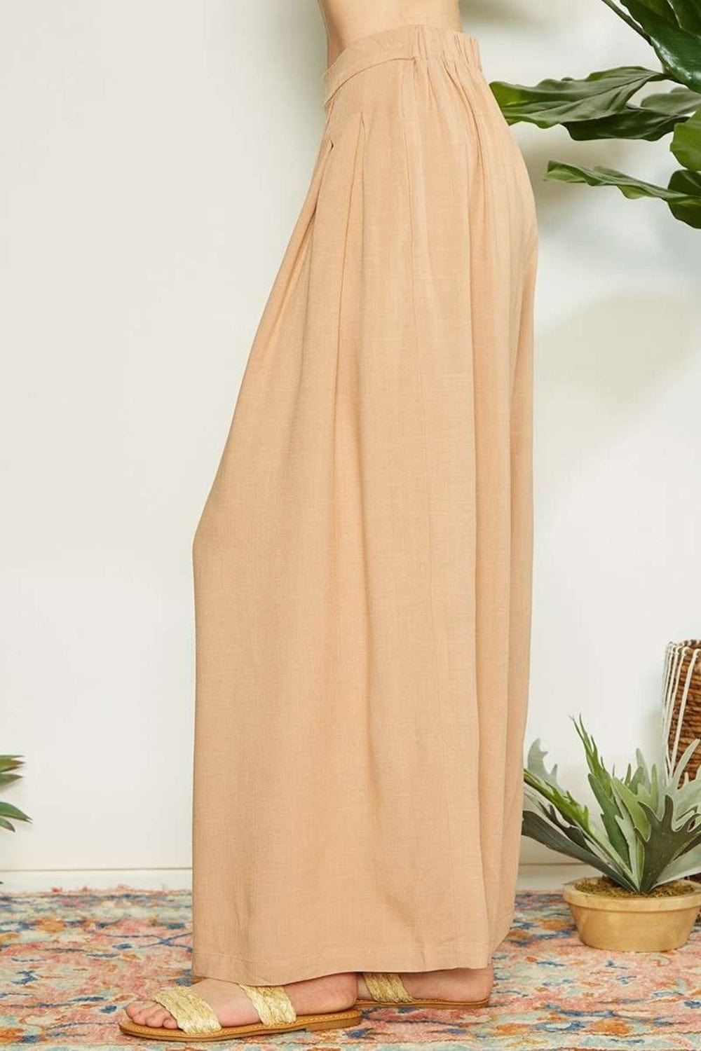 Trendsi Mittoshop Wrap Pleating Detail Wide Leg Pants Mittoshop Wrap Pleating Detail Wide Leg Pants