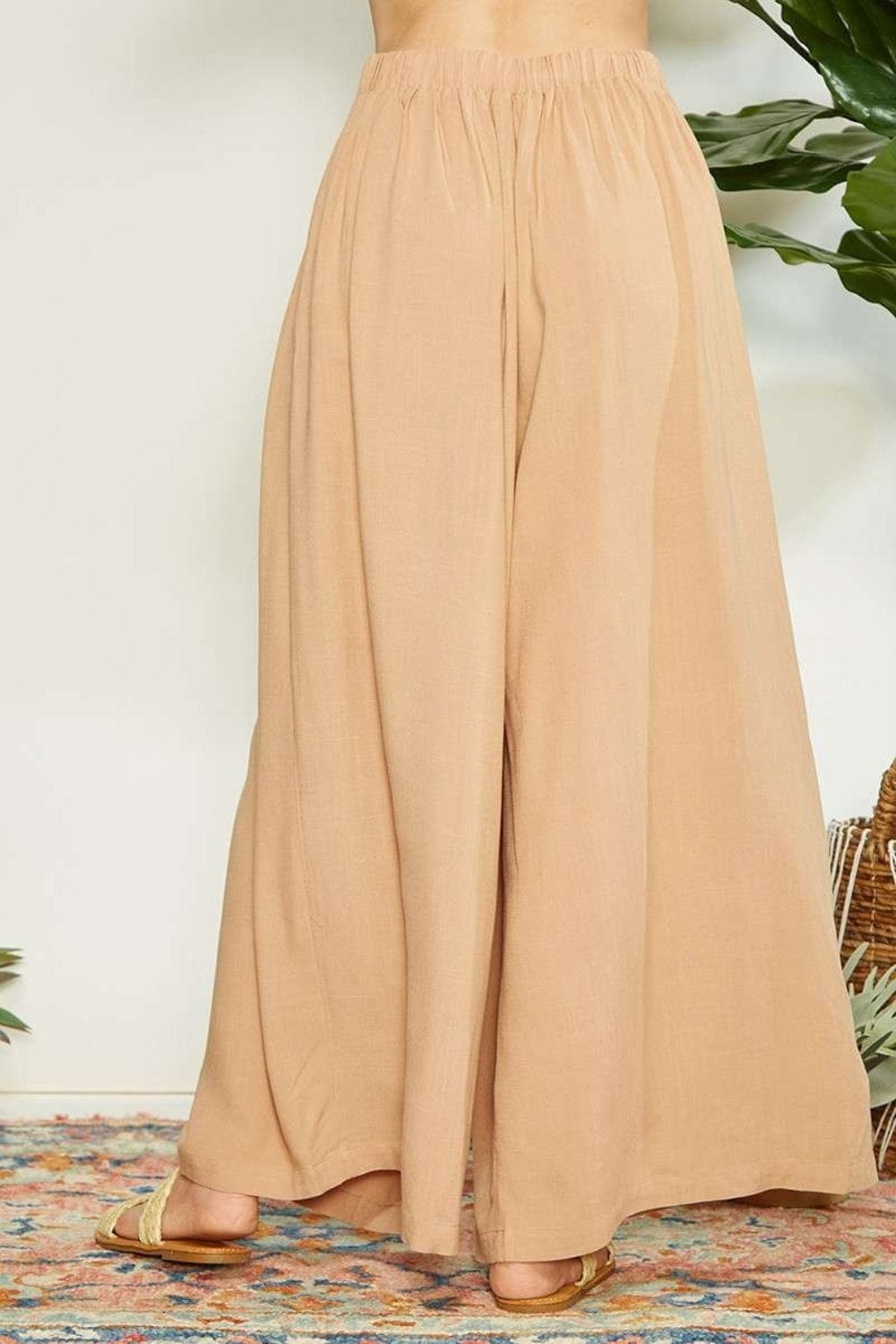 Trendsi Mittoshop Wrap Pleating Detail Wide Leg Pants Mittoshop Wrap Pleating Detail Wide Leg Pants