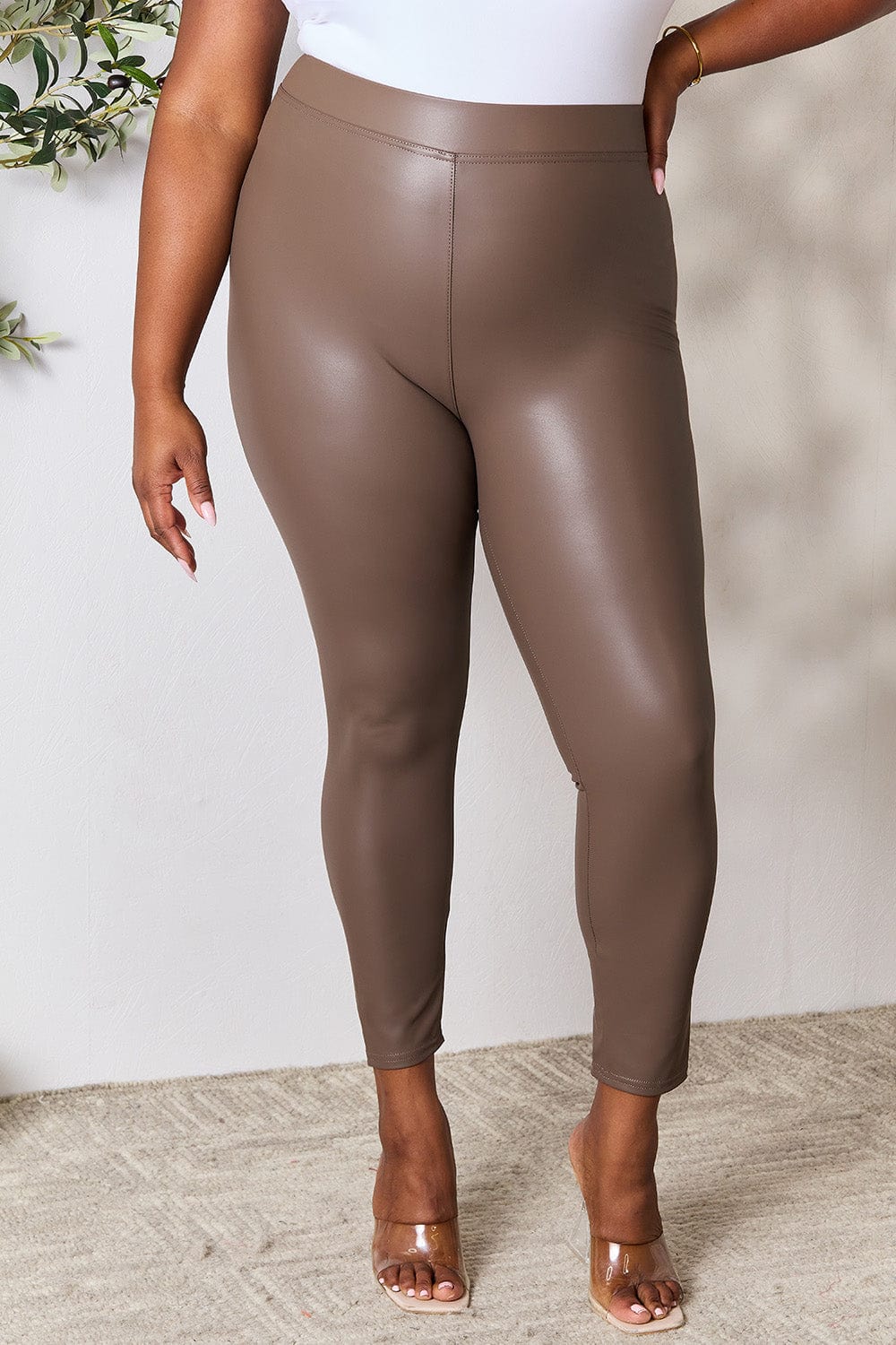 Trendsi Mocha / S e.Luna Full Size High Waist Skinny Pants e.Luna Full Size High Waist Skinny Pants