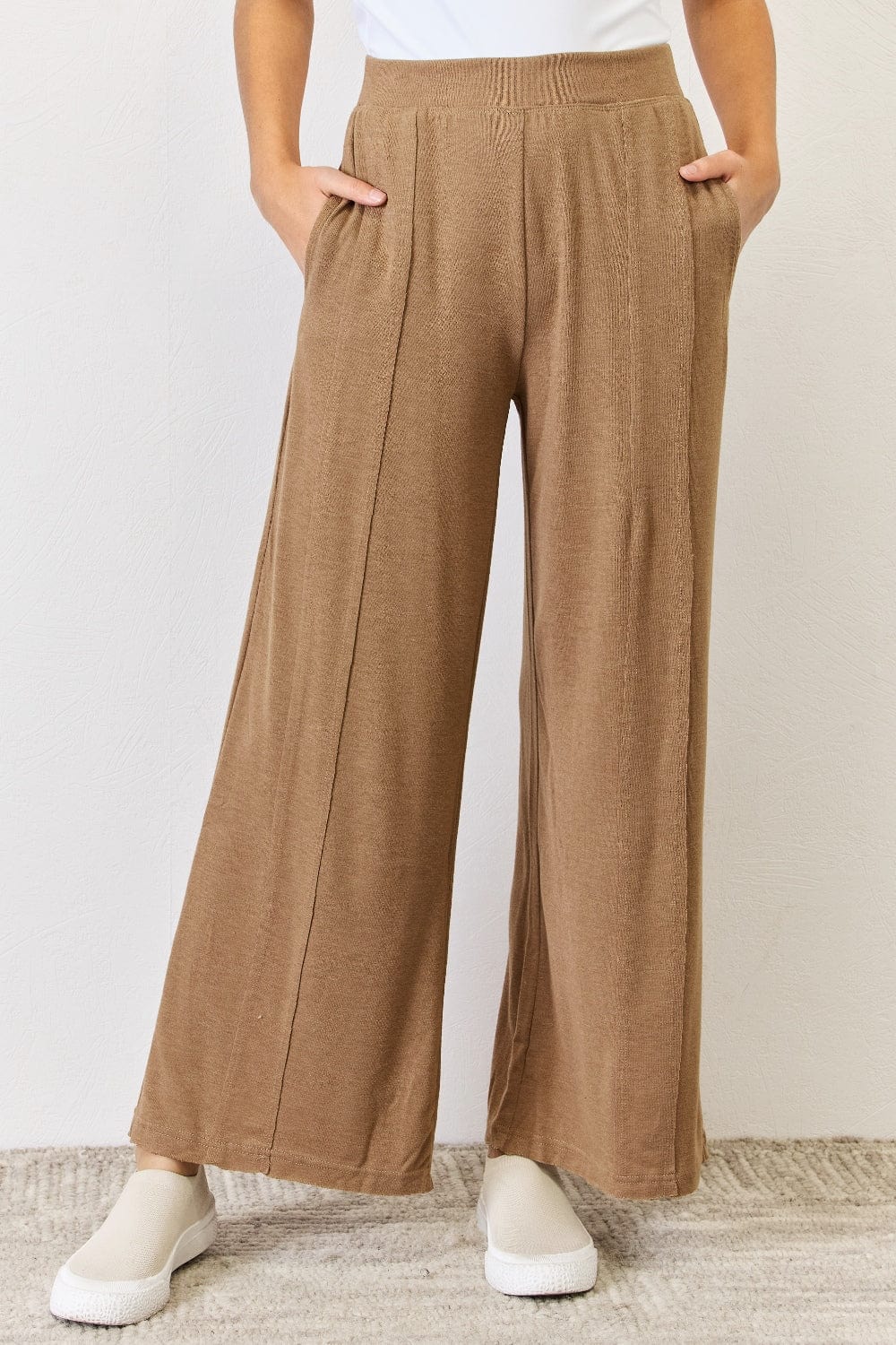 Trendsi Mocha / S RISEN Ultra Soft Wide Leg Pants RISEN Ultra Soft Wide Leg Pants
