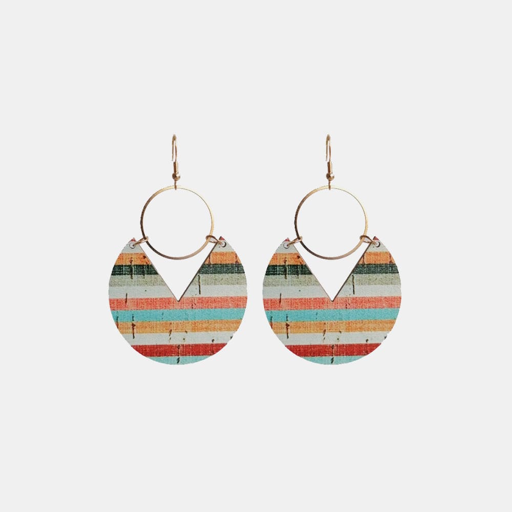 Trendsi Ms.Pac-Man Shape Wooden Dangle Earrings Ms.Pac-Man Shape Wooden Dangle Earrings