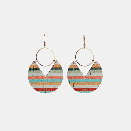 Trendsi Ms.Pac-Man Shape Wooden Dangle Earrings Ms.Pac-Man Shape Wooden Dangle Earrings