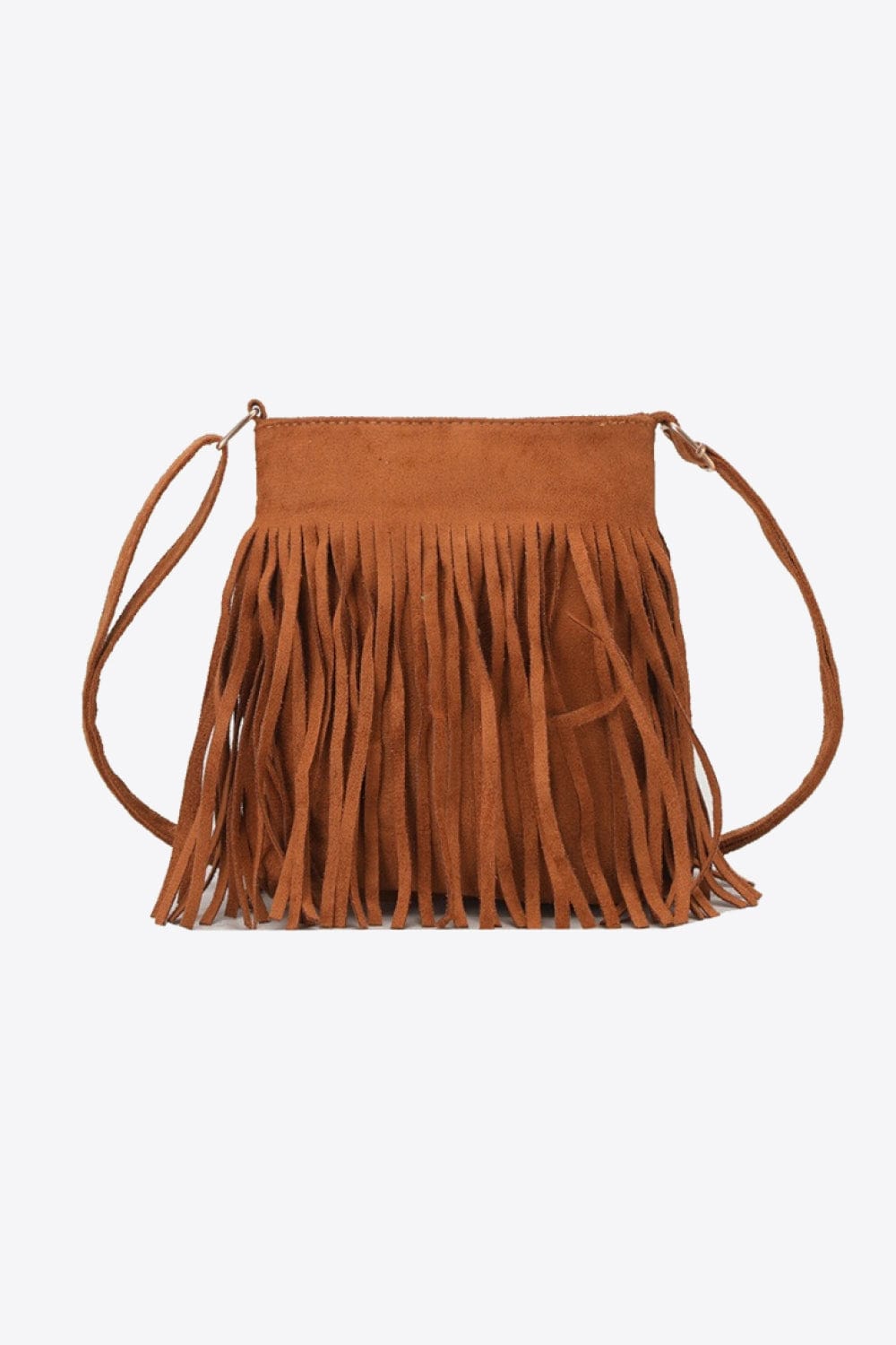 Trendsi Ochre / One Size Adored PU Leather Crossbody Bag with Fringe Adored PU Leather Crossbody Bag with Fringe