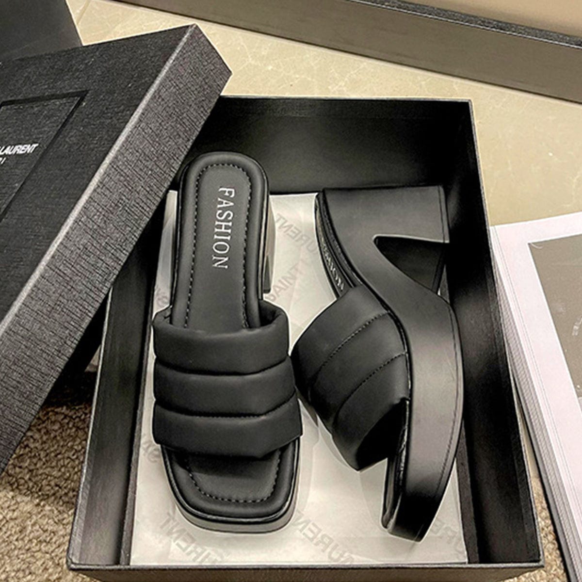 Trendsi Open Toe Block Heel Sandals Open Toe Block Heel Sandals