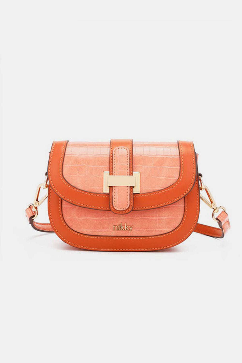 Trendsi Orange / One Size Nicole Lee USA Croc Embossed Crossbody Bag Nicole Lee USA Croc Embossed Crossbody Bag