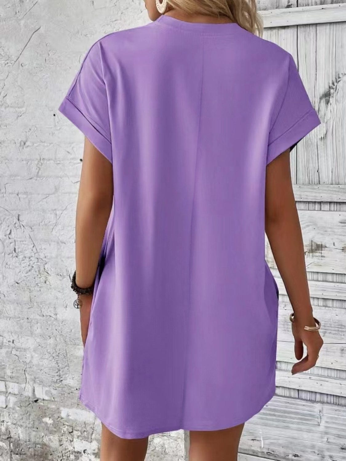 Trendsi Pocketed Round Neck Short Sleeve Dress Pocketed Round Neck Short Sleeve Dress