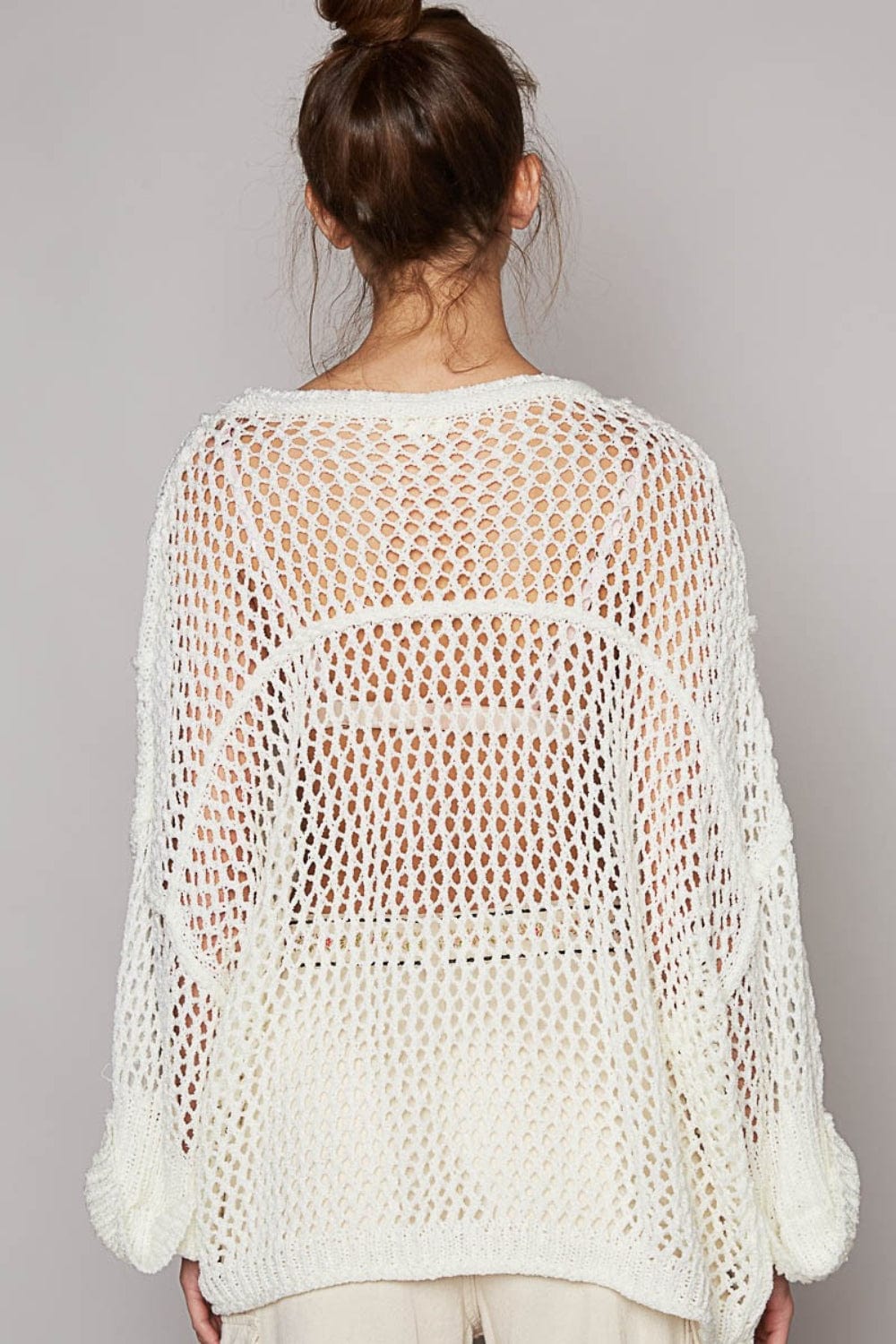 Trendsi POL Openwork Long Sleeve Knit Cover Up POL Openwork Long Sleeve Knit Cover Up