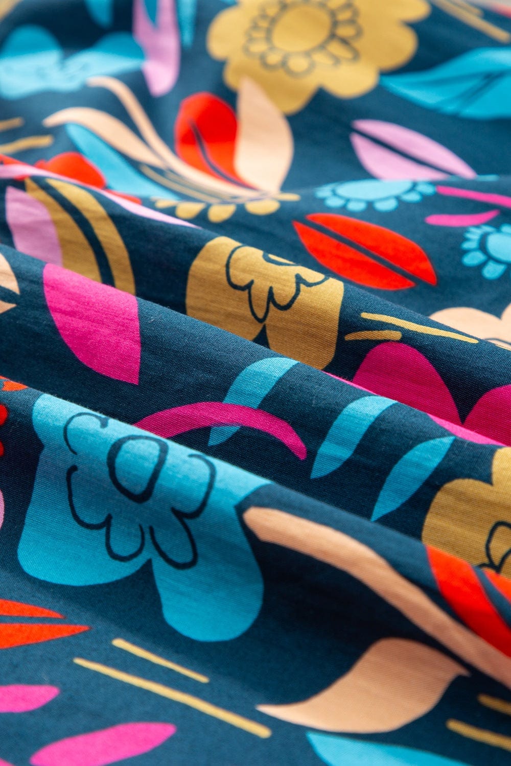 Trendsi Printed Notched Lantern Sleeve Mini Dress Printed Notched Lantern Sleeve Mini Dress