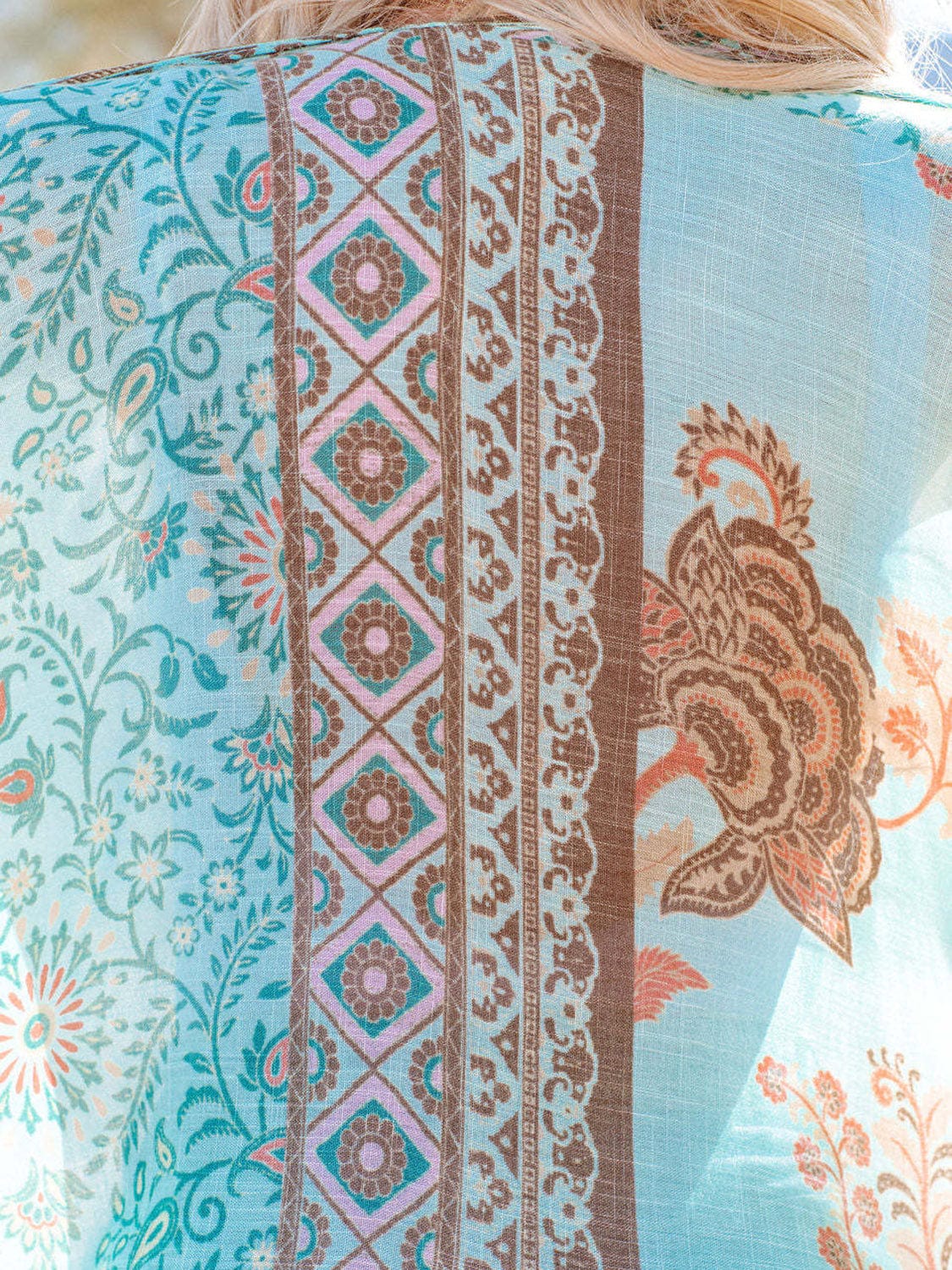 Trendsi Printed Open Front Cover-Up Printed Open Front Cover-Up