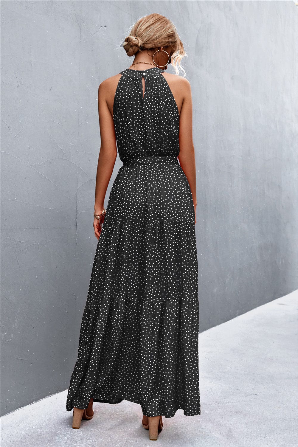 Trendsi Printed Sleeveless Tie Waist Maxi Dress Printed Sleeveless Tie Waist Maxi Dress