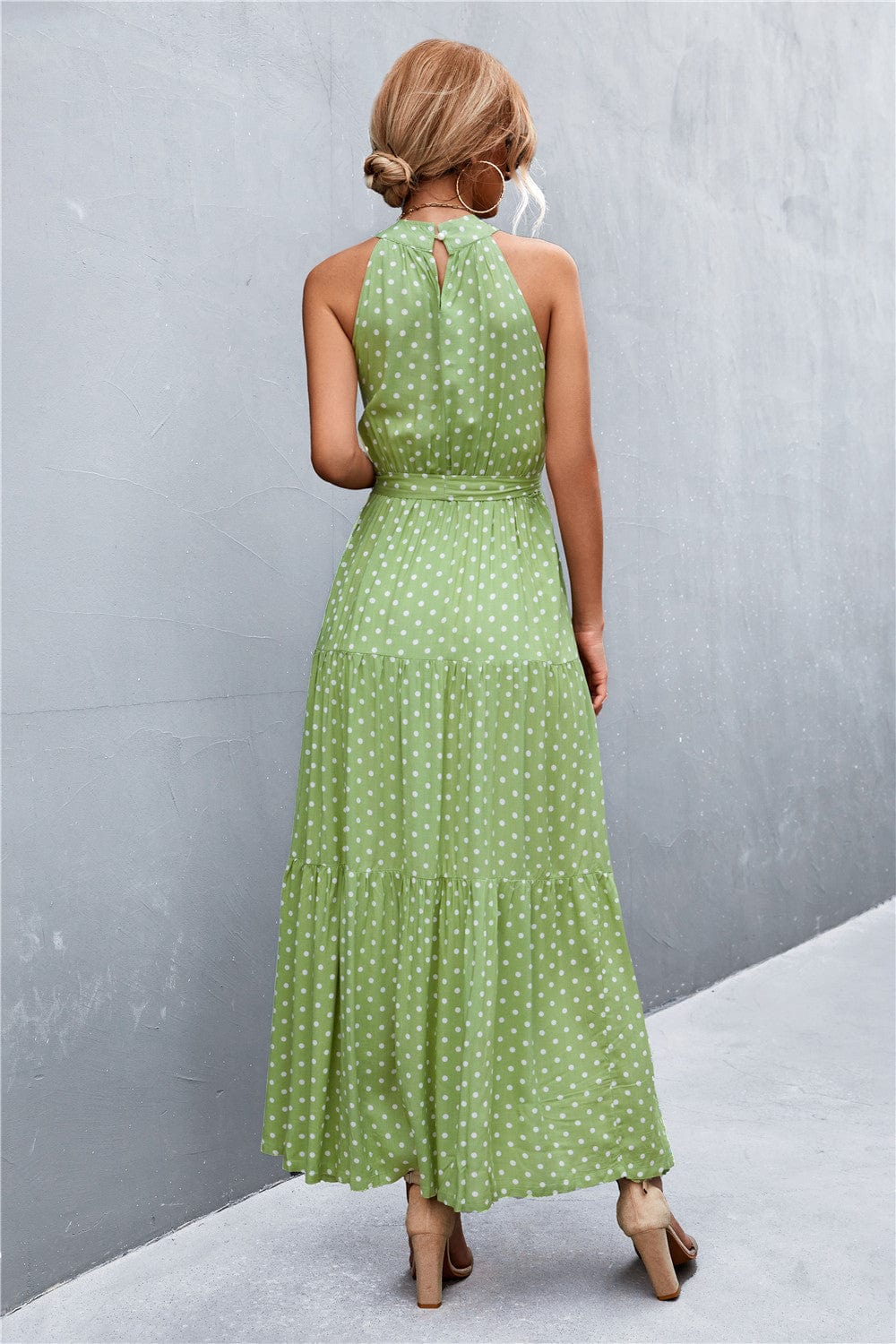 Trendsi Printed Sleeveless Tie Waist Maxi Dress Printed Sleeveless Tie Waist Maxi Dress