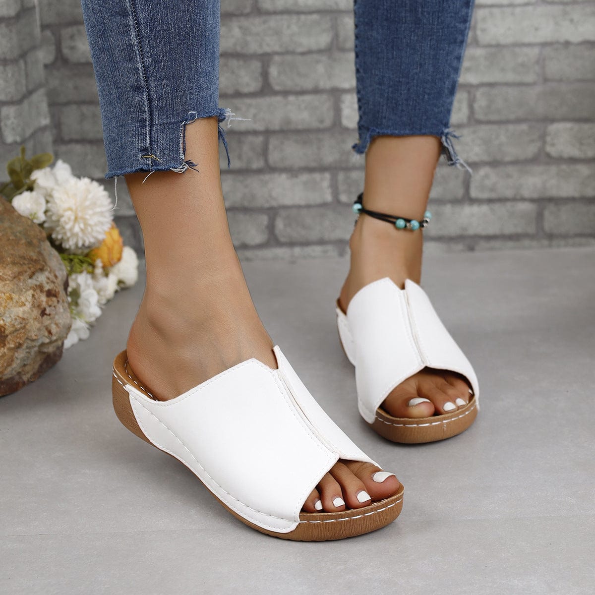 Trendsi PU Leather Open Toe Sandals PU Leather Open Toe Sandals
