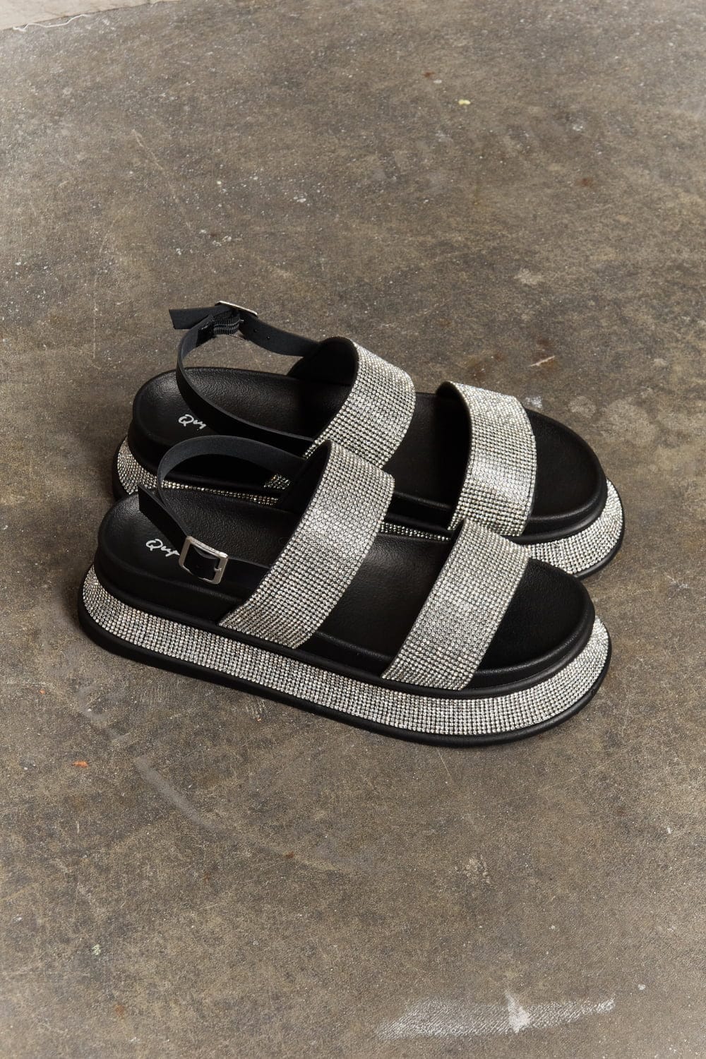 Trendsi Qupid  Shine On Platform Rhinestone Slingback Sandal Qupid  Shine On Platform Rhinestone Slingback Sandal